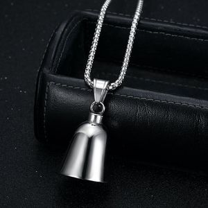 Stainless Steel Bell Pendant <b>Necklace</b> Minimalist Geometric Design Unisex Gift Jewelry - Product Image 3