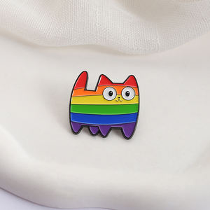 Broche de Gato con el Arcoíris del Orgullo <span class=keywords><strong>LGBT</strong></span>, Pin de Esmalte, Broche de Metal con Diseño de Gato de Dibujos Animados, Insignia para Mochila o Solapa, Joyería, Regalo para Mejores Amigos - Product Image 3
