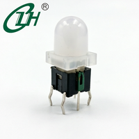 Interruptor de Botón Pulsador Táctil Momentáneo LED Verde Iluminado de 6x6mm 1NO con Tapa Redonda Abombada 30V 0.03A para Dispositivos Electrónicos