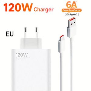 High Quality 120W Super Fast Charger EU <b>Plug</b> Gan Charger Cargador With 6A <b>Type</b> <b>C</b> Cable for Xiaomi 120W Charger - Product Image 2