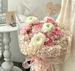 Papier d'emballage en tissu épais imperméable à l'eau avec motif de nœuds mignons, froissé et doux, <span class=keywords><strong>pour</strong></span> bouquets de fleuristes, cadeaux de la Saint-Valentin - Product Image 3