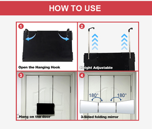 Зеркало для стрижки волос 360°, трёхстворчатое, для обзора сзади головы, парикмахерское зеркало для самостоятельной стрижки - Product Image 6
