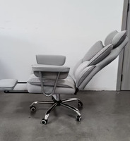 Kursi Kantor Kulit Ergonomis Sandaran Tinggi dengan Sandaran Kaki, Sandaran Kepala yang Dapat Disesuaikan, Kursi Eksekutif Putar untuk Kantor Rumah