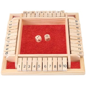 Bốn mặt đóng hộp bảng gỗ trò chơi lần lượt qua uống trò chơi thiết lập với 2 con xúc xắc - Product Image 4