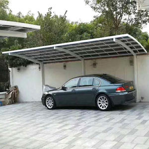 Nouveau style de carport en aluminium gris sur mesure en polycarbonate pour l'extérieur, résistant au vent fort, pour <span class=keywords><strong>2</strong></span> <span class=keywords><strong>voitures</strong></span> - Product Image 2