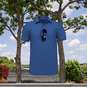Polo en soie glacée pour homme, manches courtes, couleur unie, séchage rapide, décontracté, pour le golf, avec logo personnalisé - Product Image 3