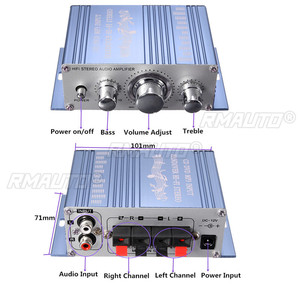 KROAK <b>Mini</b> 20w*20w HiFi Stereo Audio Amplifier AMP for Car MP3 FM Radio Boat 2 Channel Stereo DVD <b>Speaker</b> Blue Red - Product Image 6