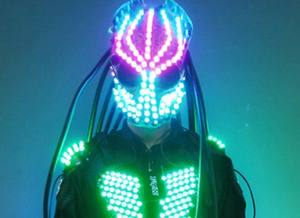 RICHSHINING Télécommande LED laser coloré rechargeable armure lumineuse costume Nightclub Bar Light Show <span class=keywords><strong>Casque</strong></span> pour cosplay Party - Product Image 4