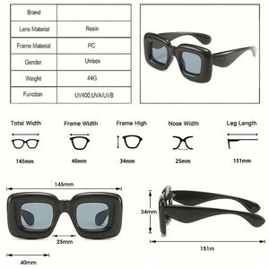 Lunettes de soleil carrées rétro Y2K bleues personnalisées avec logo 2023, protection UV400, couleur bonbon, pour femmes - Product Image 4