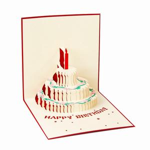 Biglietto d'<span class=keywords><strong>Auguri</strong></span> Pop-up 3D Creativo Fatto a Mano <span class=keywords><strong>con</strong></span> <span class=keywords><strong>Torta</strong></span> Intagliata in Carta e <span class=keywords><strong>Auguri</strong></span> <span class=keywords><strong>di</strong></span> <span class=keywords><strong>Compleanno</strong></span>, Piccolo Regalo - Product Image 3