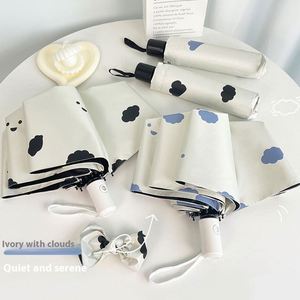 Parapluie pliant automatique double usage soleil/pluie pour femmes, avec protection UV, idéal pour étudiantes et jeunes filles - Product Image 1
