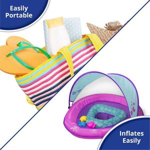 ห่วงยางว่ายน้ำเด็กแบบปรับได้พร้อมหลังคาบังแดดสำหรับเด็กอายุ 6-24 เดือน - Product Image 4