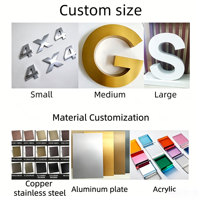 Conception personnalisée gratuite de logos en lettres 3D miroir, lettres en métal massif, logos 3D, logos d'entreprise pour mur de bureau