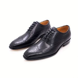 Chaussures habillées haut de gamme pour homme, style Oxford, en cuir véritable, plates, pour mariage et soirées formelles, style britannique - Product Image 3