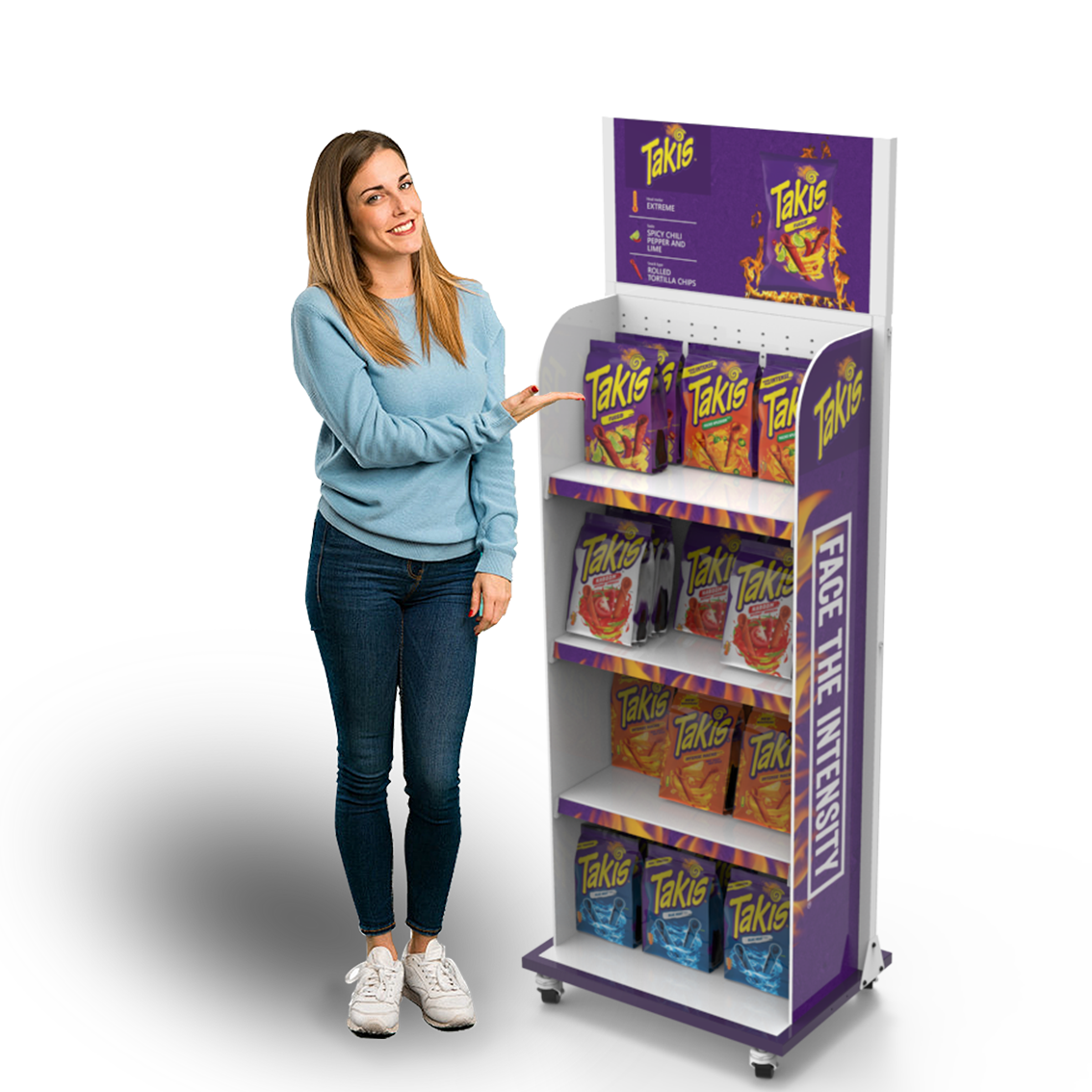 Apache Customized Metal Potato Chip Snack Board Layer Movable Single-sided Display Rack for Stores and Supermarkets — view 1