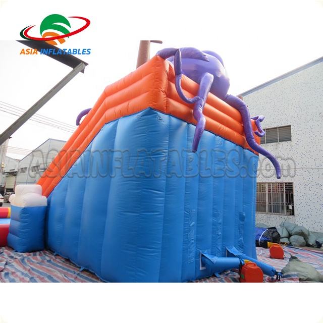 Land Inflatable Water Park with Pool Mobile Park Octopus Theme