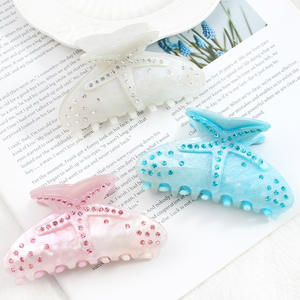 2025 gros tendance cheveux griffe Clips étoile de mer Design mode diamant acrylique cheveux griffes pour femmes rose vert blanc couleur - Product Image 1