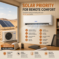 Climatiseur hybride solaire 18000 BTU à onduleur DC mural, ensemble complet, refroidissement, chauffage, batterie de secours, WIFI, usage domestique