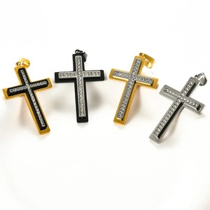 Stainless Steel Zircon <b>Cross</b> <b>Pendant</b> Necklace For <b>Men</b> Women Dainty Rhinestones Christian Jesus Prayer Amulet Charms Jewelry Gift - Product Image 3