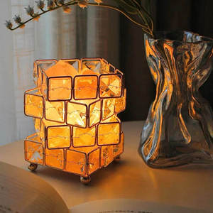 Lampe de sel de l'Himalaya en forme d'animal personnalisée, cadre métallique, lampe de chevet en pierre de sel naturelle, alimentation USB, LED à intensité variable, Ra80, commande par bouton - Product Image 4