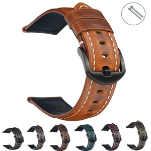 Bracelets de montre en <span class=keywords><strong>cuir</strong></span> véritable de luxe 18mm 20mm <span class=keywords><strong>22mm</strong></span> 24mm 26mm Couleurs <span class=keywords><strong>Cuir</strong></span> huilé ciré - Product Image 3