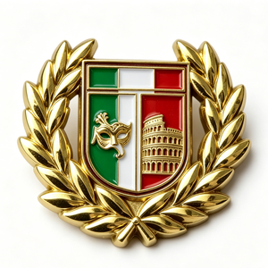 Italy Flag Colosseum Mask Custom Metal <b>Pin</b> Other Plating Hard Enamel Souvenir <b>Badge</b> Irregular Shape Modern Traditional Theme - Product Image 1