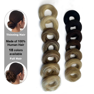 Estensioni professionali dei <span class=keywords><strong>capelli</strong></span> umani di Updo per ciambella di ciambella di Chignon a coda di cavallo Multi-dimensione Bundle <span class=keywords><strong>con</strong></span> doppie estremità disegnate - Product Image 1