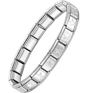 PFT Pulsera Modular <span class=keywords><strong>de</strong></span> Acero Inoxidable con Patrón Estampado Italiano, Plateada, Patrón Clásico, Personalizada, Hecha a Mano, DIY, Nueva y Única - Product Image 5
