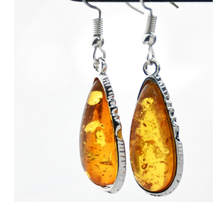 Conjunto de colgante de ámbar Piebald de cristal de cuarzo natural de alta calidad de proveedor al por mayor collar de plata para mujer a la venta - Product Image 4