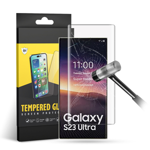 Protector de pantalla de vidrio templado transparente para desbloqueo de huellas dactilares con borde redondo curvo 3D doblado en caliente para <span class=keywords><strong>Samsung</strong></span> <span class=keywords><strong>Galaxy</strong></span> S21 S22 S23 Ultra - Product Image 1
