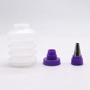 Bottiglia di glassa da spremere in plastica con bocca decorativa in acciaio inossidabile - Product Image 2