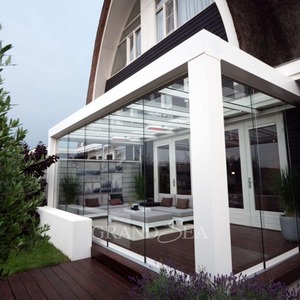 <span class=keywords><strong>Veranda</strong></span> con Telaio in Alluminio Autoportante in Policarbonato Retrattile Casa da Giardino in Vetro Plastica PVC Giardino d'Inverno - Product Image 2