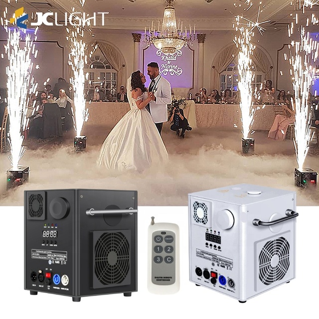 JC Cold Fireworks Machines Dmx 600w Wedding Party Stage Cold Sparkler Machine Mini Cold Fountain Spark Machine