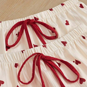 Pijama de 3 Piezas con Estampado de Corazones Lindos, Camisola, Shorts y <span class=keywords><strong>Pantalones</strong></span> Largos, Pijamas para Mujer - Product Image 6