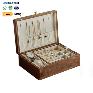 Boîtes de rangement en bois personnalisables, boîtes cadeaux, objets décoratifs pour la table de maquillage, pour le rangement et l'organisation des bijoux pour femmes - Product Image 1