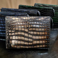 Pochette exotique de haute qualité en peau de crocodile du Nil patinée véritable Sac à main de luxe en cuir de crocodile véritable pour hommes