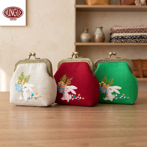 Wholesale Elegant Hand-Embroidered Animal Decoration Linen Waterproof Unisex Portable <b>Wallet</b> for Formal Occasions Vintage Style - Product Image 4