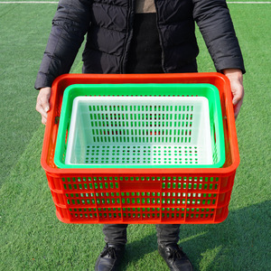 Plastic Crates 525x360x300mm <b>Stackable</b> Mesh Turnover Boxes For Fruit Vegetable Storage And Transport Shandong Made - Product Image 3
