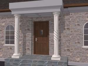 Ensemble de colonnes romaines <span class=keywords><strong>en</strong></span> <span class=keywords><strong>polystyrène</strong></span> économique - Durable, écologique, avec un chapiteau sculpté, base robuste, installation facile pour l'entrée de villa - Product Image 2