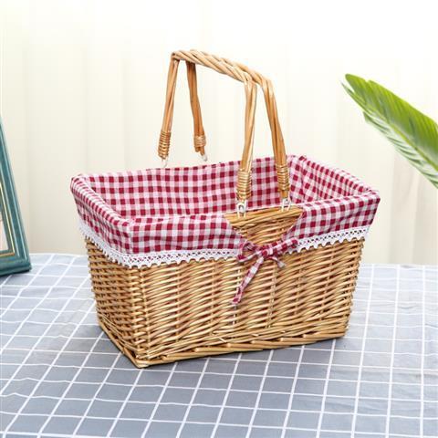 Square original color red checkered cloth