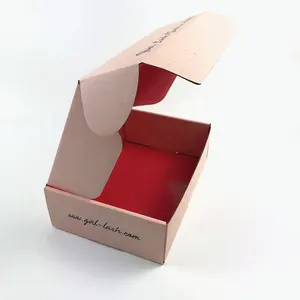 Boîte d'expédition de luxe Emballage avec logo personnalisé Boîtes d'expédition cosmétiques fantaisie rouges roses écologiques légères