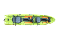 Kayak à pédales double Vicking pour 2 personnes, à assise sur le dessus, en plastique rigide modulaire, pour la pêche, avec système de propulsion à pédales, pour les lacs et les rivières, capacité de 270 kg