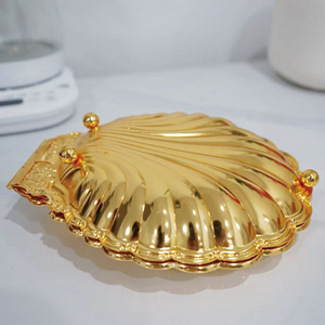 2026 Top Selling Shell Fruit <strong>Plate</strong> Luxury Gold Zinc Alloy Shell <strong>Creative</strong> <strong>Serving</strong> Dish Metal <strong>Serving</strong> Dishes <strong>Plates</strong> - Product Image 3