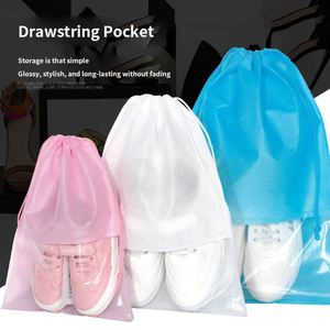 Sac à cordon en tissu non tissé transparent en stock pour sandales et chaussures pour hommes - Product Image 1