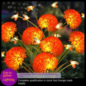 Nueva lámpara de pie decorativa de jardín Solar de 6 flores LED IP65 diseño de panal hierba abejas oscilantes césped Solar para comercio exterior - Product Image 2