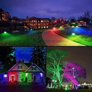 Projecteurs <span class=keywords><strong>LED</strong></span> intelligents RGBW 30W (<span class=keywords><strong>équivalent</strong></span> 300W) 3000 LM avec contrôle par application, IP66, 2700K, 16 millions de couleurs et synchronisation musicale, lot de 2 - Product Image 2