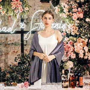 Chales metálicos brillantes <span class=keywords><strong>para</strong></span> mujer, chales brillantes, hiyab brillante, Pashmina, chal <span class=keywords><strong>de</strong></span> algodón <span class=keywords><strong>para</strong></span> boda, <span class=keywords><strong>vestidos</strong></span> formales <span class=keywords><strong>de</strong></span> <span class=keywords><strong>fiesta</strong></span> <span class=keywords><strong>de</strong></span> noche - Product Image 2