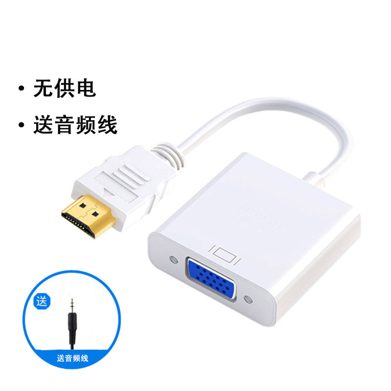 HDMI to VGA adapter [White, with audio, no power]