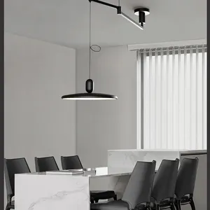 Single Head LED Three-color Warm Black Aisle Hallway Restaurant Cafe Restaurant Pendant Minimalist Chandelier