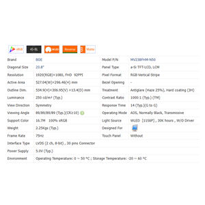 MV238FHM-N 250 cd/<span class=keywords><strong>m</strong></span> 1000:1 HDR IPS WLED แบรนด์ใหม่ไม่มีการสัมผัส16:9แล็ปท็อปหน้าจอ LCD โมดูล1920x1080 EDP 30-pin 13.3" - Product Image 6